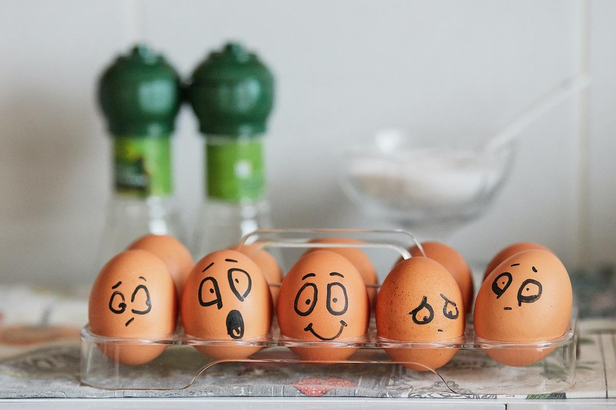 Image of eggs with different faces