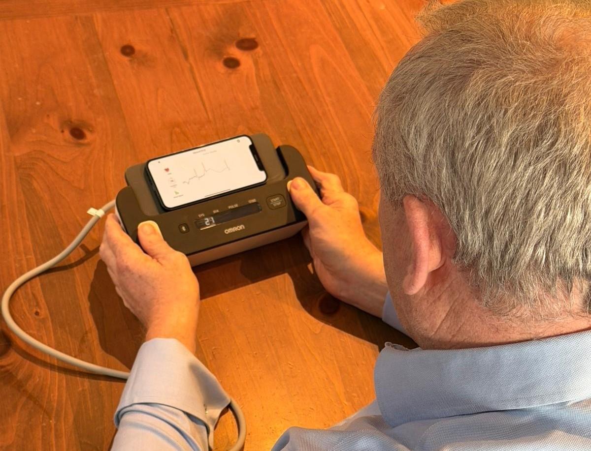 Alwyn using heart rate monitor