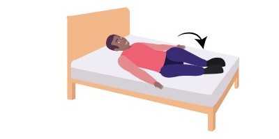 Animation - Lying down with your knees bent, keep your feet and knees together and roll your knees slowly from side to side.