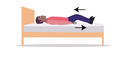 Animation - Lying down, bend and straighten your legs in front of you along the bed.