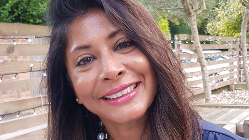 Stroke survivor, Deya, smiling
