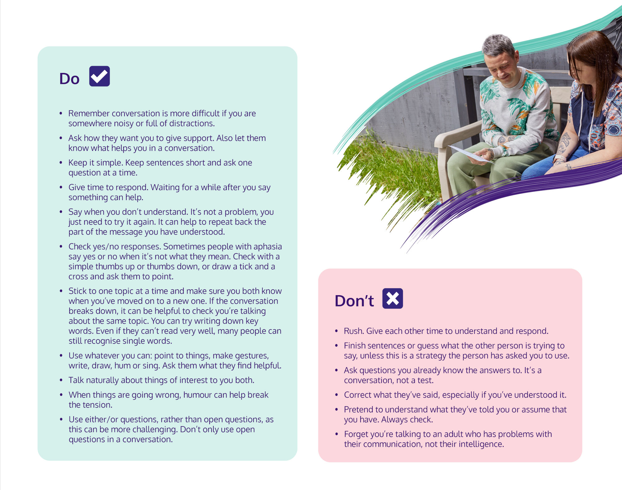 Dos dont of communicating to a stroke survivor
