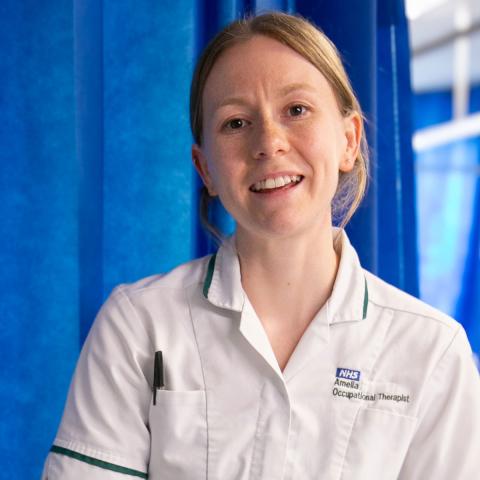 Professional network banner showing an NHS Occupational therapist at work