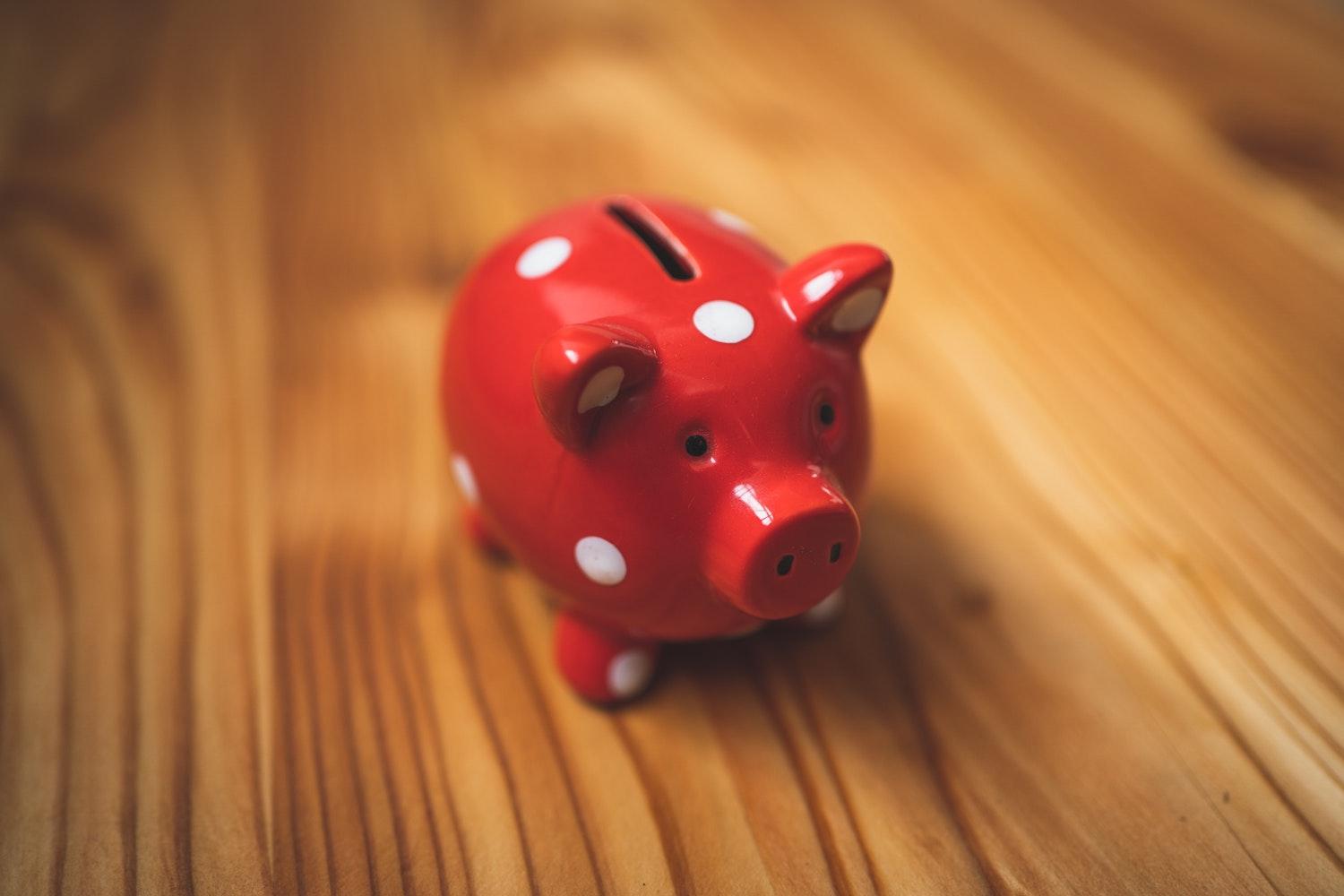 Image of red polka dot piggy bank