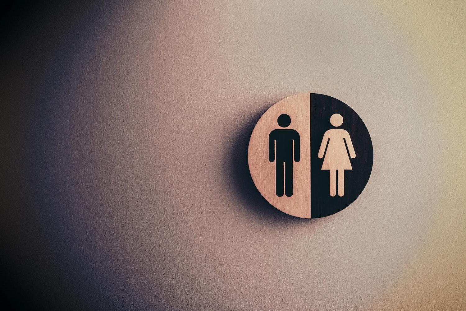 Image of neon washroom sign