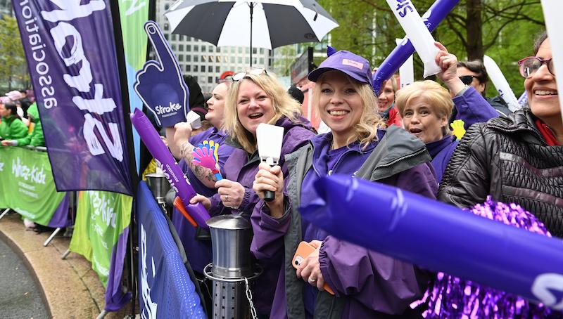 Cheer point at the London Marathon
