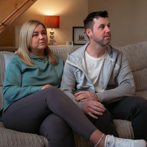 Leighton Jenkins and Tasha Parfitt looking to the side