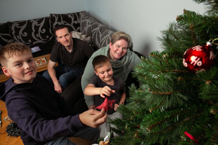 Nicola Shaw and family at Christmas