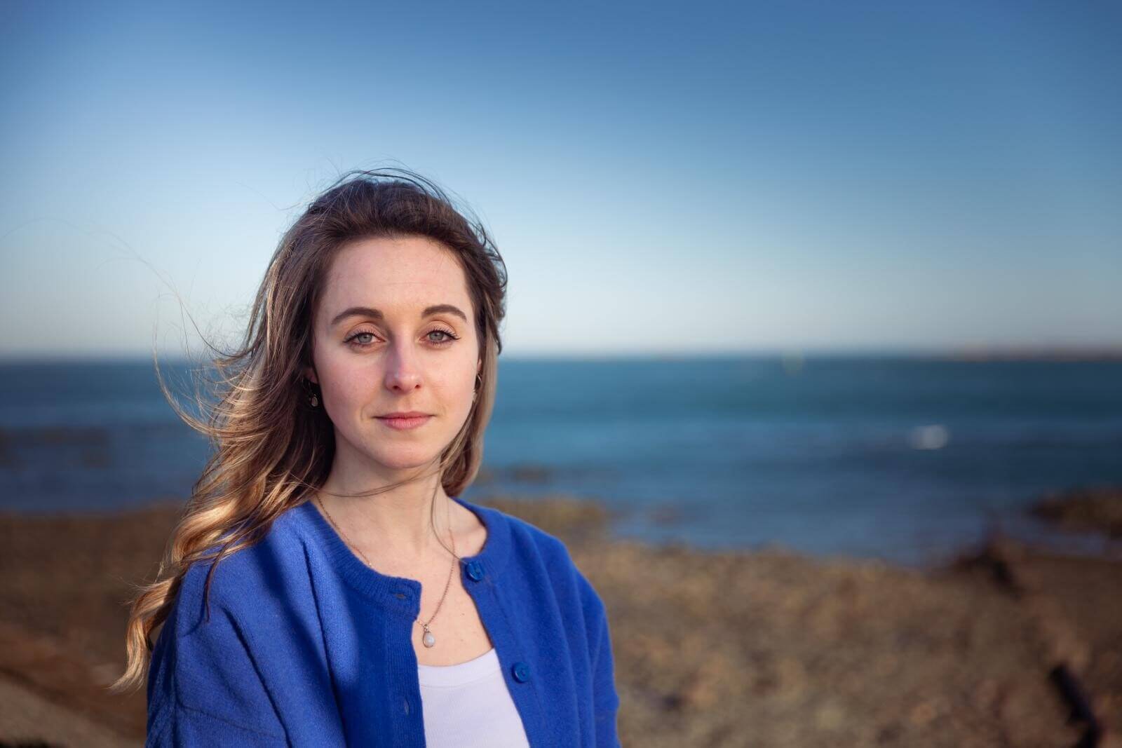 Stroke survivor Vicki by the sea