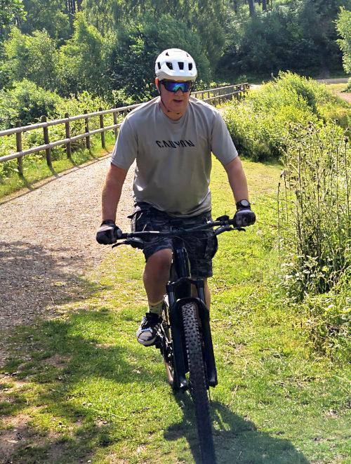 Russell Johnson, stroke survivor on bike