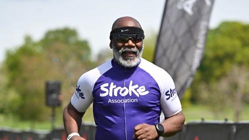 Image of Hernel running for the Stroke Association