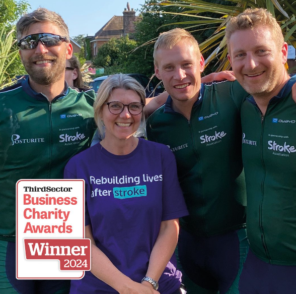 Stroke association representative with Posturite award winners