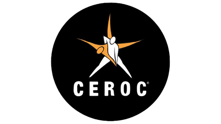 Ceroc logo showing two people dancing forming a star shape