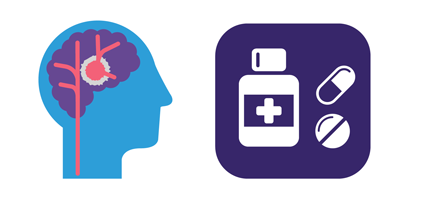 Graphic illustrating medication for stroke