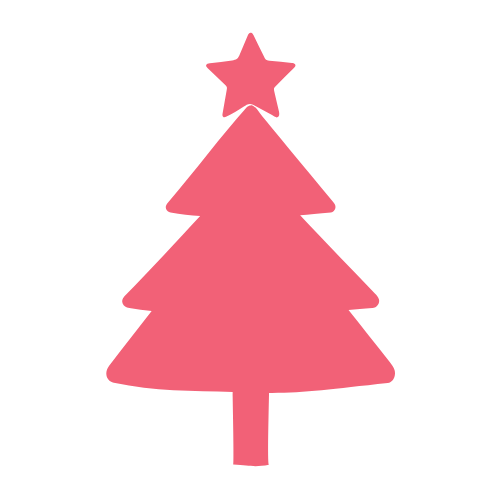 Christmas tree icon in pink