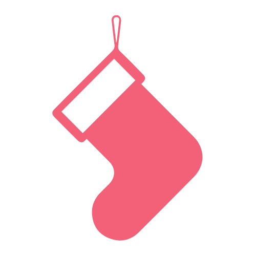 Christmas stocking icon in pink