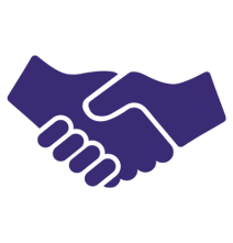 An icon of shaking hands
