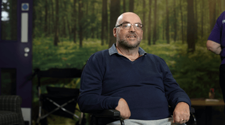 Photo of a stroke survivor smiling to the camera