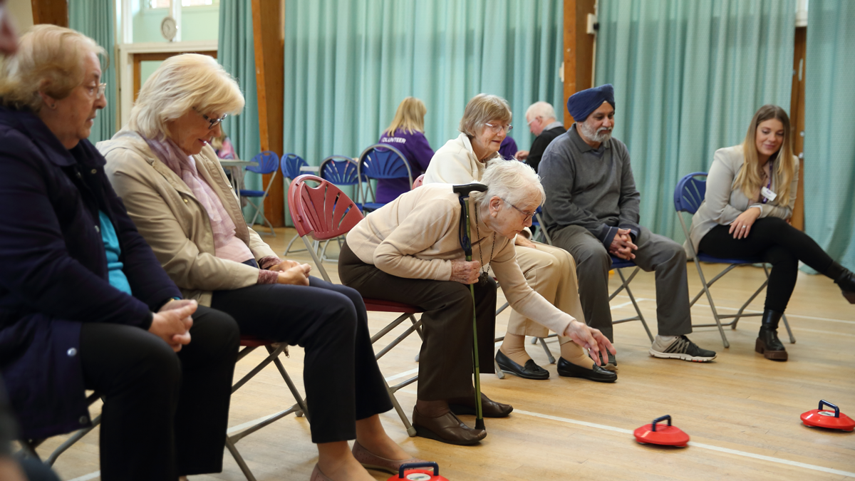 Stroke survivors playing bolws at Soilhull