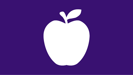 Apple icon purple background