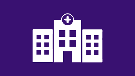 Hospital icon purple background