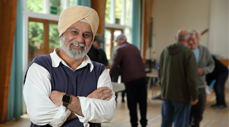 Man smiling at stroke support group location