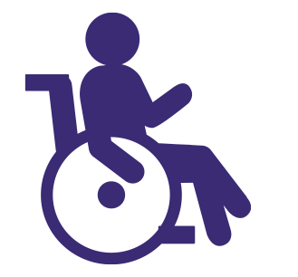 An icon of person in a wheelchair
